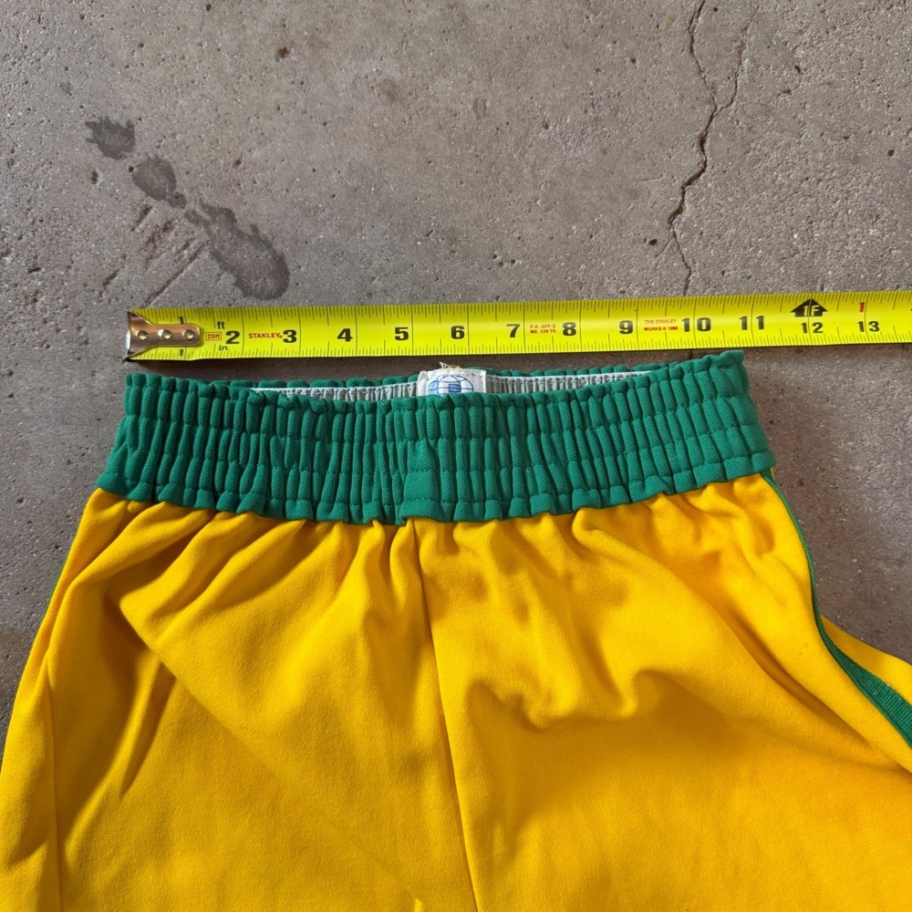 Vintage 70s De Long Football Pants Men Large Yellow Green Side Stripe Joggers - Picture 4 of 8